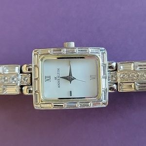 Anne Klein silver and crystal watch